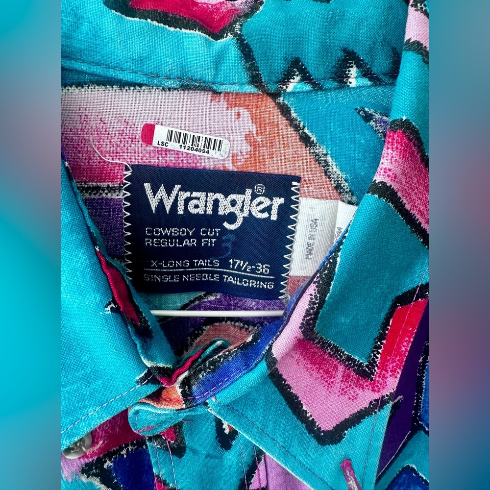 Vintage Wrangler Multicolor Shirt - Picture 3 of 6